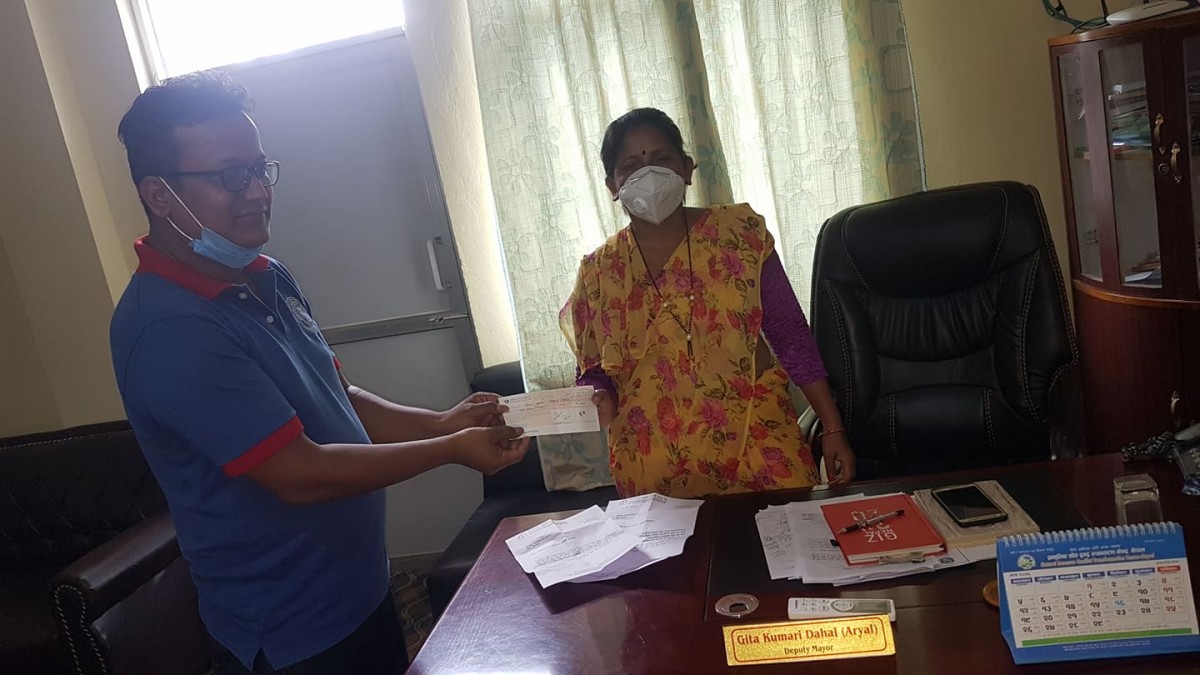 स्वावलम्बन लघुबित्त वित्तीय संस्थाद्धारा बिदुर नगरपालिकालाई सहयोग प्रदान
