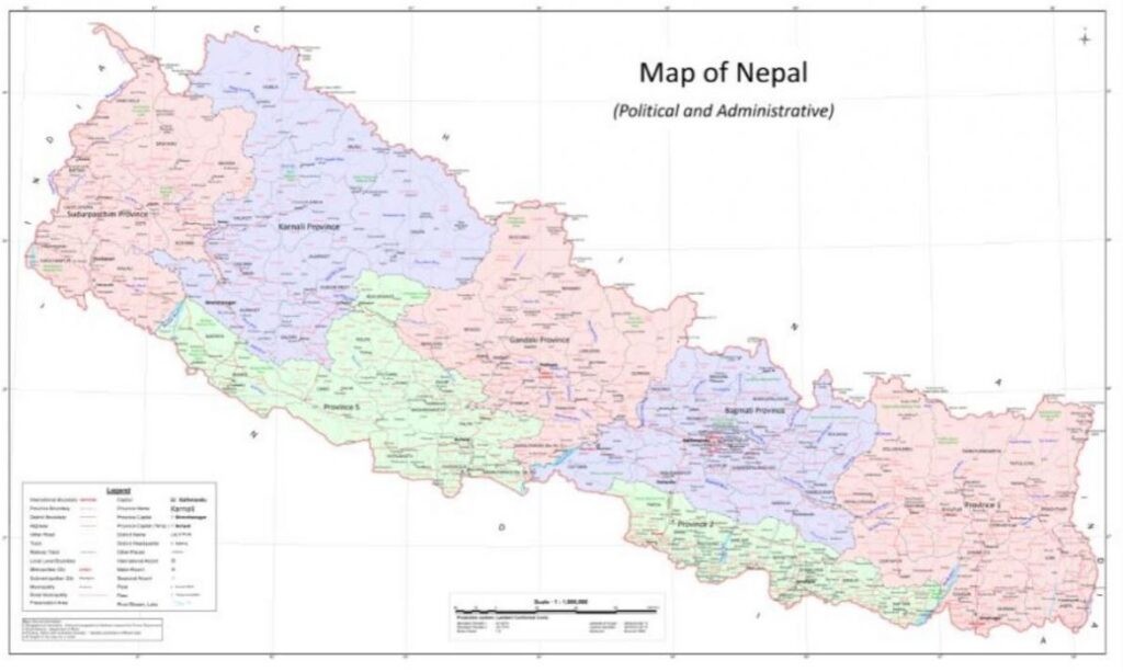 नेपालको अद्यावधिक नयाँ नक्साको अङ्ग्रेजी संस्करण स्वीकृत