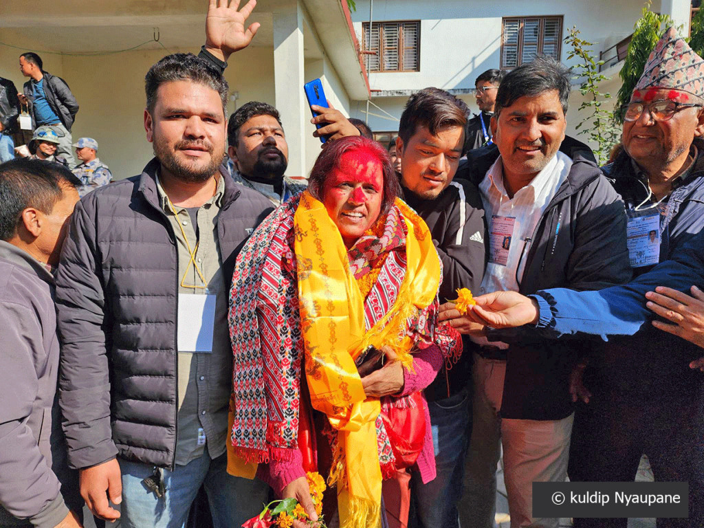 दाङमा रेखा शर्मा विजयी, एमाले महासचिव शंकर पोख्रेल पराजित